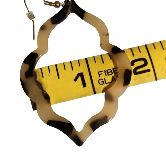 Vintage Boho Tortoiseshell Moroccan Drop Earrings Y2K - Picture 6 of 7